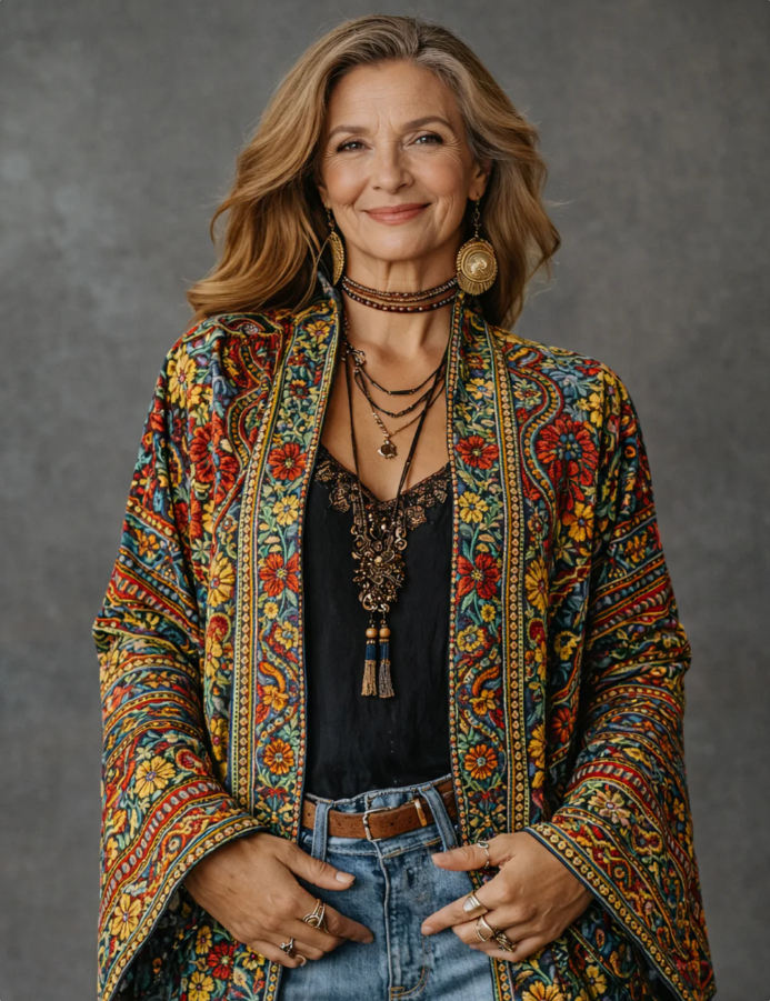 carter|Stylish Velvet-Touch Bohemian Cardigan